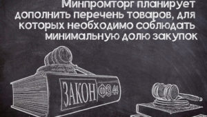 Перечень товаров с минимальной долей закупок по №44-ФЗ могут дополнить